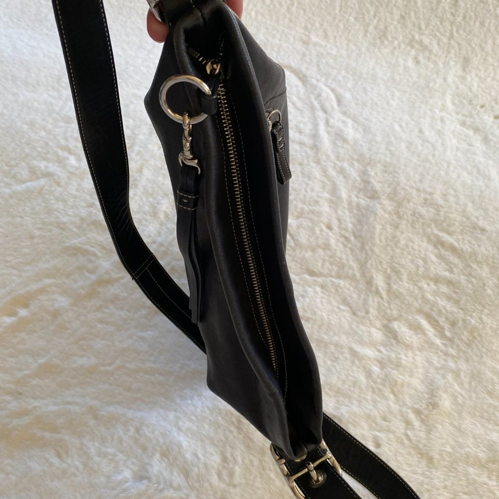 Coach black leather large crossbody purse - Picture 10 of 15